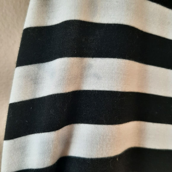 Black White Striped Scrunch Summer Dress - Picture 5 of 8